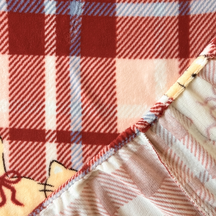 91家纺网 家纺一手货源 找家纺 爱彼家纺 2025新款高克重牛奶绒卡通床笠单床笠单件 红格猫语