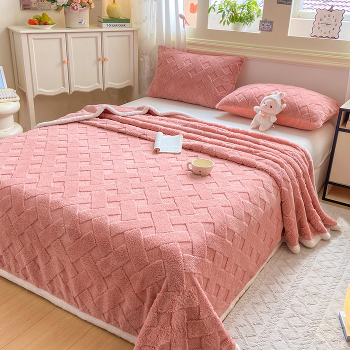 91家纺网 家纺一手货源 找家纺 （总）耐思家纺 2025新款泡泡牛奶绒纯色单品床笠床笠单件