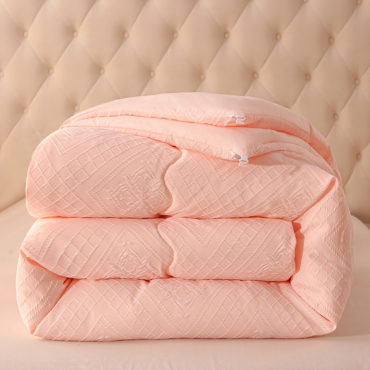 91家纺网 家纺一手货源 找家纺 （总）棉乐町家居 2025新款A类针织提花进口羊毛子母被被子被芯