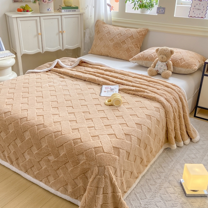 91家纺网 家纺一手货源 找家纺 （总）耐思家纺 2025新款加厚提花兔绒塔芙绒单品床单系列