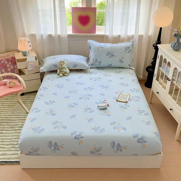 拾物记 2025新款A类12868全棉纯棉单床笠床笠单件-提供买家秀和质检报告 银杏叶