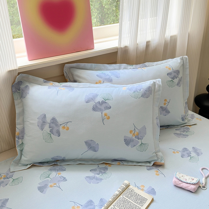 91家纺网 家纺一手货源 找家纺 拾物记 2025新款A类12868全棉纯棉单床笠床笠单件-提供买家秀和质检报告 银杏叶