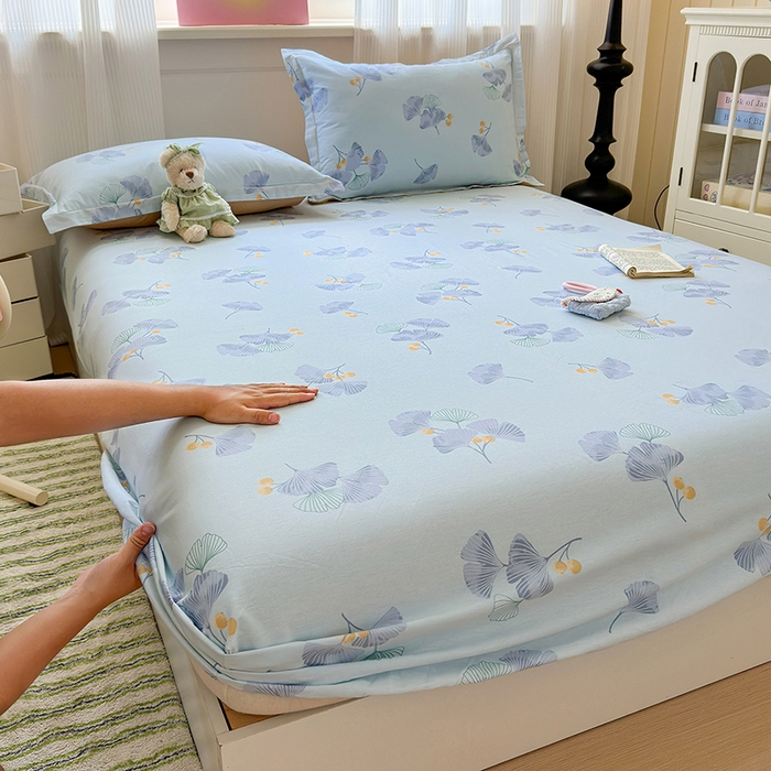 91家纺网 家纺一手货源 找家纺 拾物记 2025新款A类12868全棉纯棉单床笠床笠单件-提供买家秀和质检报告 银杏叶