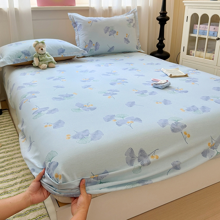 91家纺网 家纺一手货源 找家纺 拾物记 2025新款A类12868全棉纯棉单床笠床笠单件-提供买家秀和质检报告 银杏叶