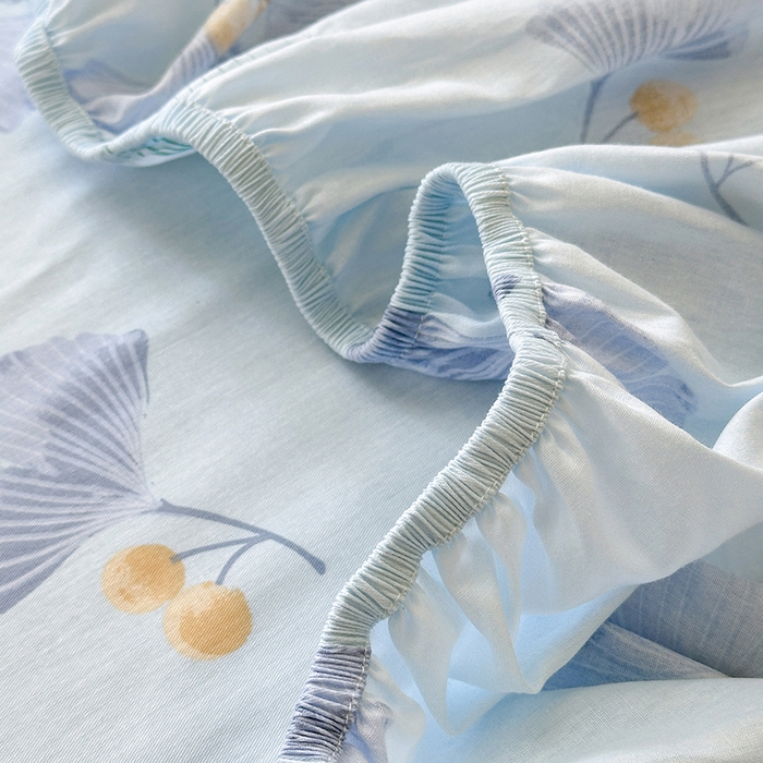 91家纺网 家纺一手货源 找家纺 拾物记 2025新款A类12868全棉纯棉单床笠床笠单件-提供买家秀和质检报告 银杏叶