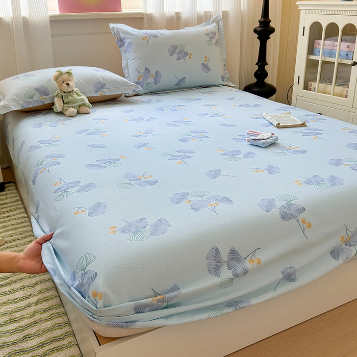 91家纺网 家纺一手货源 找家纺 拾物记 2025新款A类12868全棉纯棉单床笠床笠单件-提供买家秀和质检报告 银杏叶