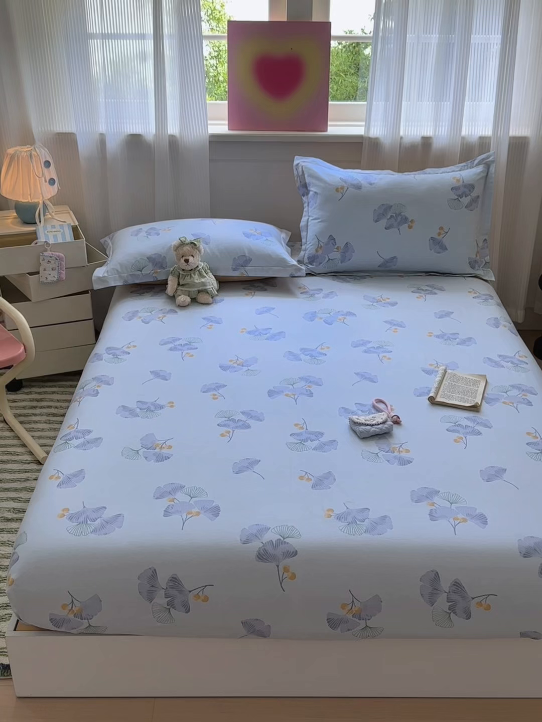 91家纺网 家纺一手货源 找家纺 拾物记 2025新款A类12868全棉纯棉单床笠床笠单件-提供买家秀和质检报告 银杏叶