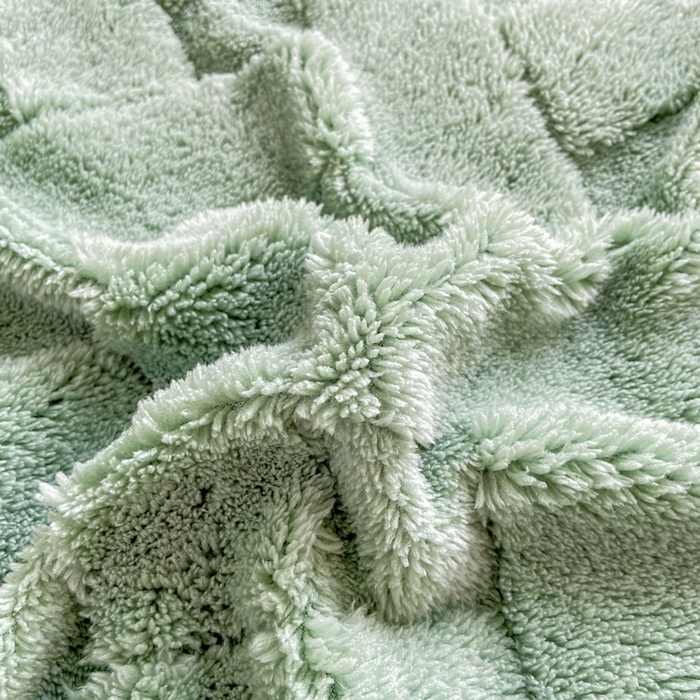 91家纺网 家纺一手货源 找家纺 耐思家纺 2025新款加厚提花兔绒塔芙绒单品床单系列 橄榄绿