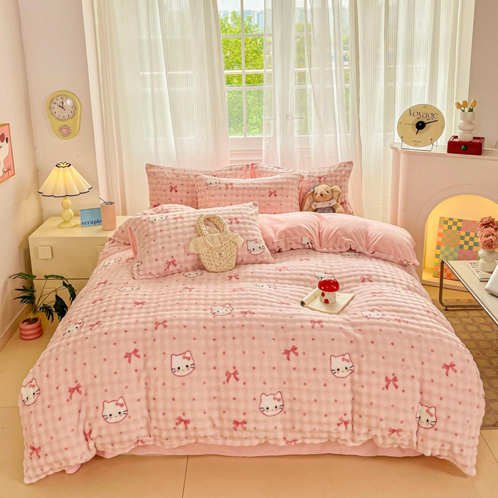 91家纺网 家纺一手货源 找家纺 （总）梦纤绒 2025新款保暖舒适亲肤泡泡绒四件套