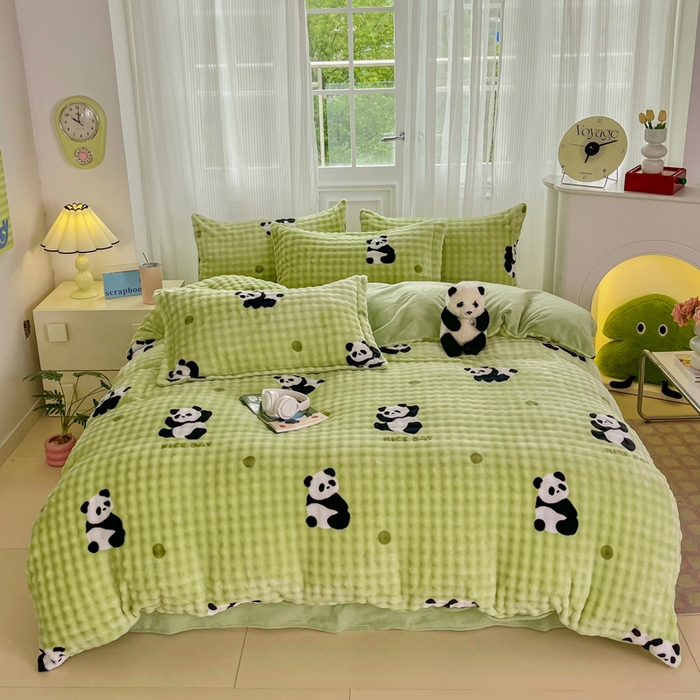 91家纺网 家纺一手货源 找家纺 （总）梦纤绒 2025新款保暖舒适亲肤泡泡绒四件套