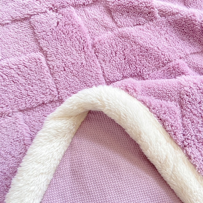 91家纺网 家纺一手货源 找家纺 耐思家纺 2025新款加厚提花兔绒塔芙绒单品床单系列 香芋紫