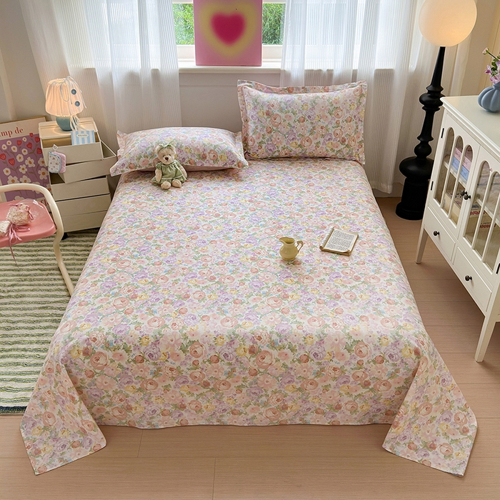 91家纺网 家纺一手货源 找家纺 拾物记 2025新款A类12868全棉纯棉单床单床单单件-提供买家秀和质检报告 悦下花影