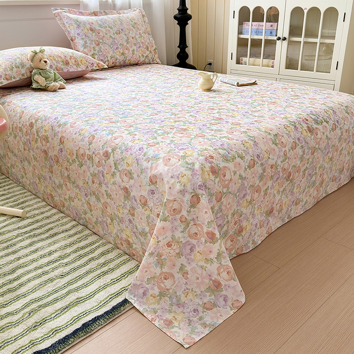 91家纺网 家纺一手货源 找家纺 拾物记 2025新款A类12868全棉纯棉单床单床单单件-提供买家秀和质检报告 悦下花影