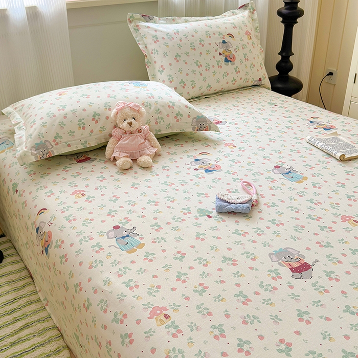 91家纺网 家纺一手货源 找家纺 拾物记 2025新款A类12868全棉纯棉单床单床单单件-提供买家秀和质检报告 弹唱小象