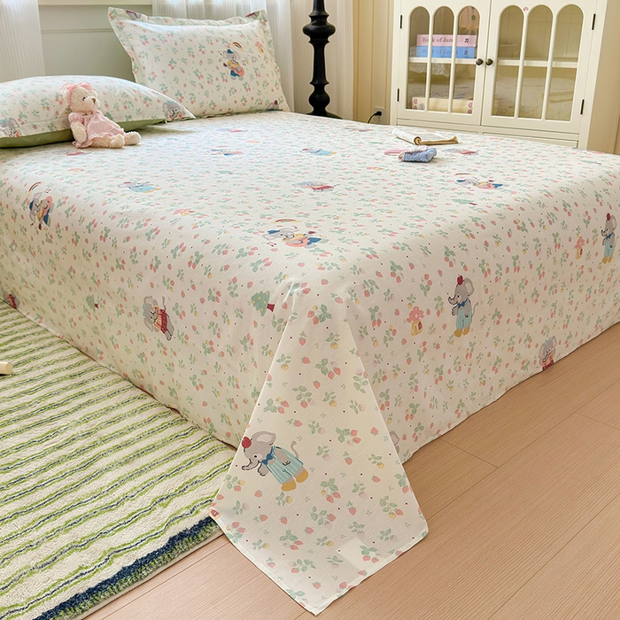 91家纺网 家纺一手货源 找家纺 拾物记 2025新款A类12868全棉纯棉单床单床单单件-提供买家秀和质检报告 弹唱小象