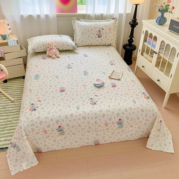 91家纺网 家纺一手货源 找家纺 拾物记 2025新款A类12868全棉纯棉单床单床单单件-提供买家秀和质检报告 弹唱小象