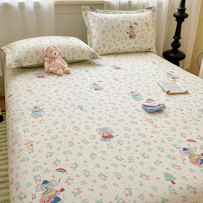 91家纺网 家纺一手货源 找家纺 拾物记 2025新款A类12868全棉纯棉单床单床单单件-提供买家秀和质检报告 弹唱小象