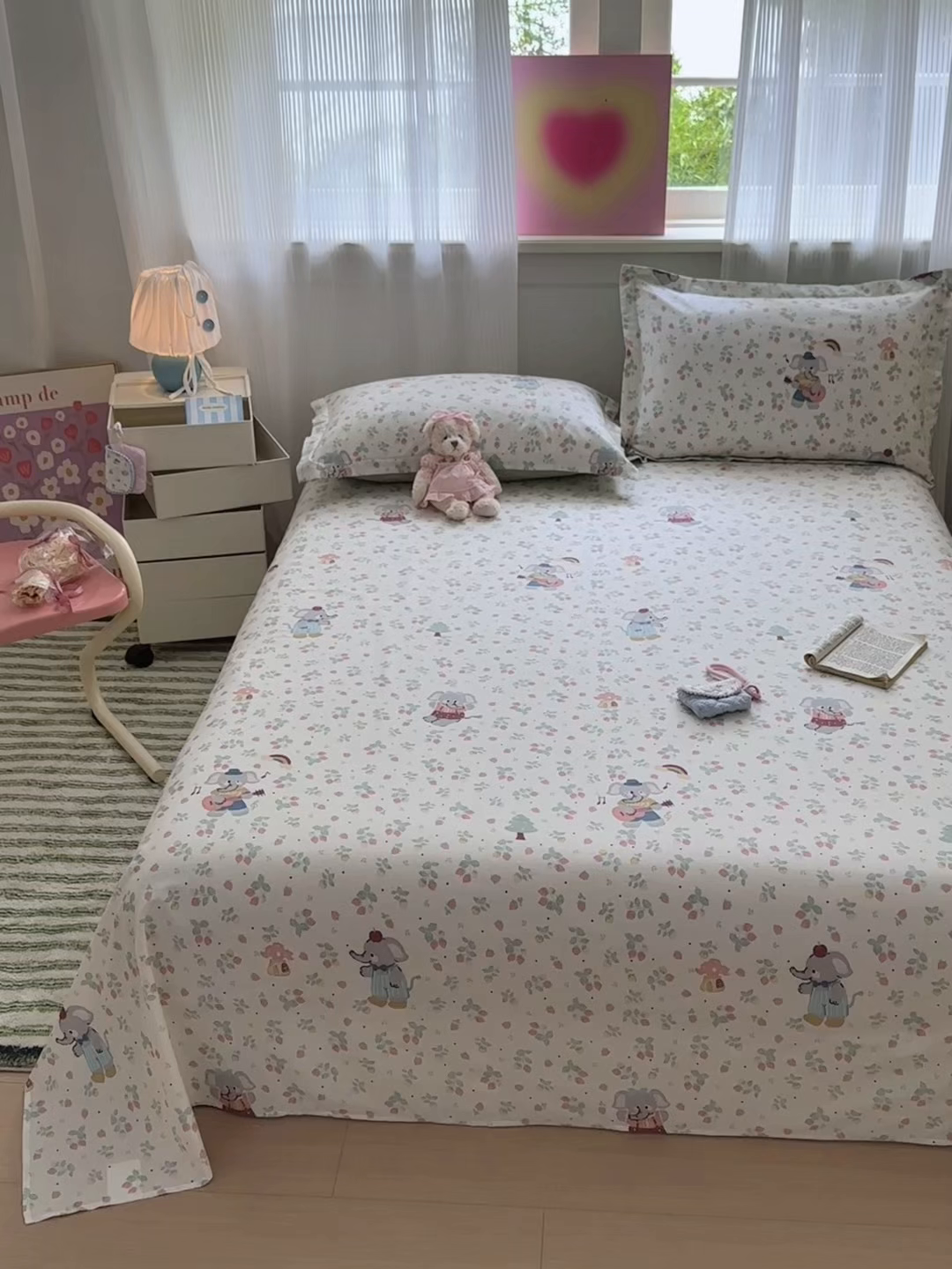 91家纺网 家纺一手货源 找家纺 拾物记 2025新款A类12868全棉纯棉单床单床单单件-提供买家秀和质检报告 弹唱小象