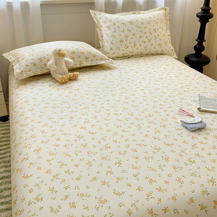 91家纺网 家纺一手货源 找家纺 拾物记 2025新款A类12868全棉纯棉单床单床单单件-提供买家秀和质检报告 故事小黄花