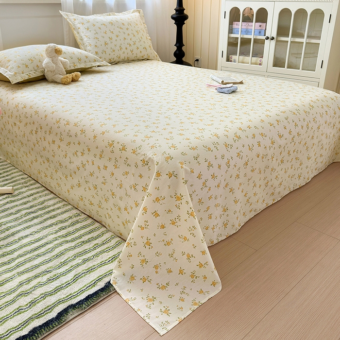 91家纺网 家纺一手货源 找家纺 拾物记 2025新款A类12868全棉纯棉单床单床单单件-提供买家秀和质检报告 故事小黄花