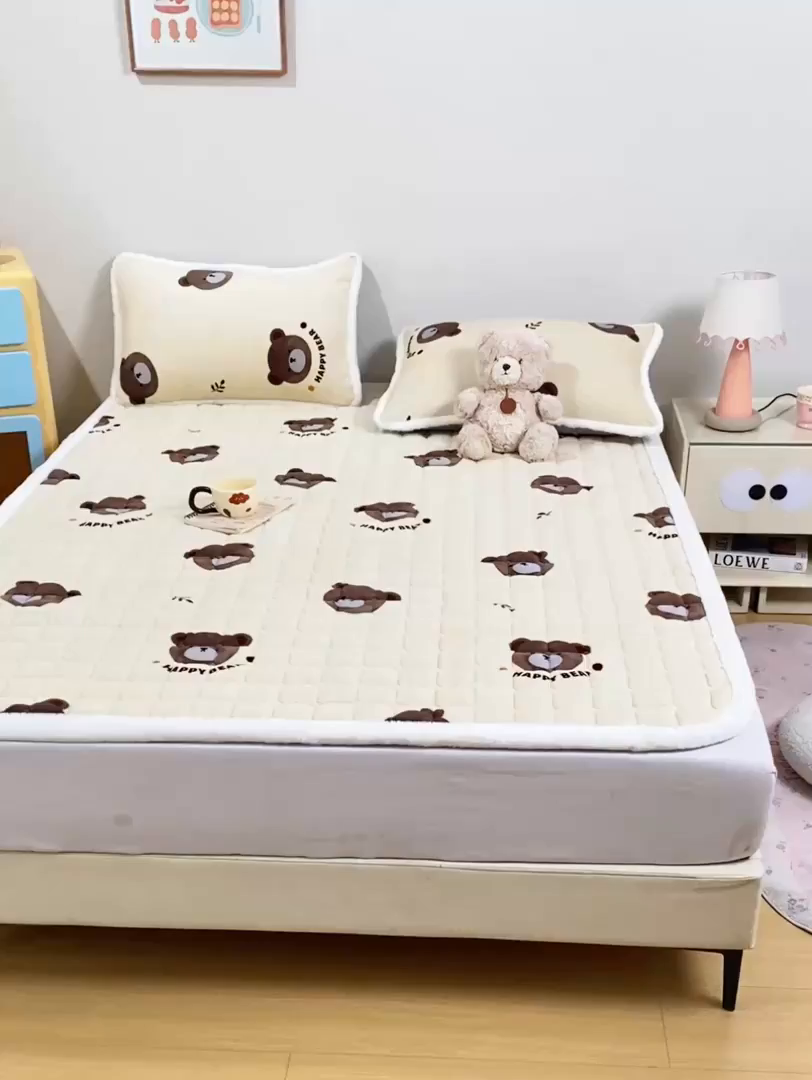 91家纺网 家纺一手货源 找家纺 （总）梦初语 2025新款冬季珊瑚绒牛奶绒加厚床护垫褥子软垫学生宿舍-直播爆款（200克夹棉加厚款）