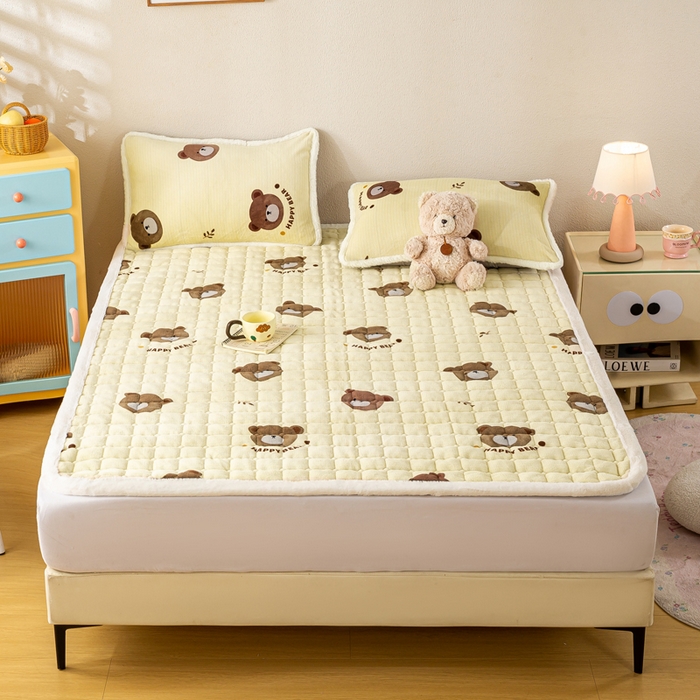 91家纺网 家纺一手货源 找家纺 （总）梦初语 2025新款冬季珊瑚绒牛奶绒加厚床护垫褥子软垫学生宿舍-直播爆款（200克夹棉加厚款）