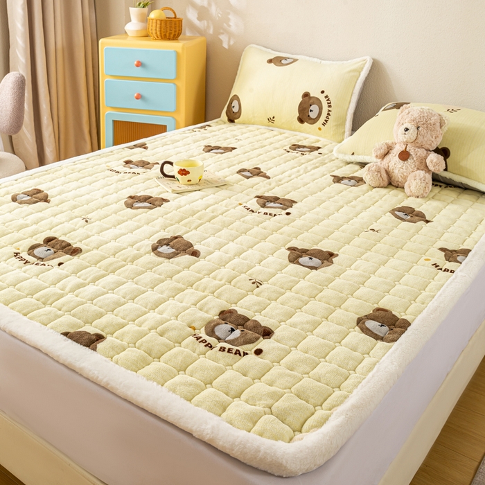 91家纺网 家纺一手货源 找家纺 （总）梦初语 2025新款冬季珊瑚绒牛奶绒加厚床护垫褥子软垫学生宿舍-直播爆款（200克夹棉加厚款）