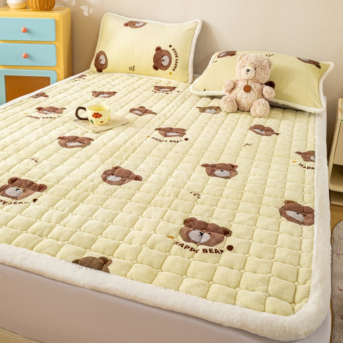 91家纺网 家纺一手货源 找家纺 （总）梦初语 2025新款冬季珊瑚绒牛奶绒加厚床护垫褥子软垫学生宿舍-直播爆款（200克夹棉加厚款）