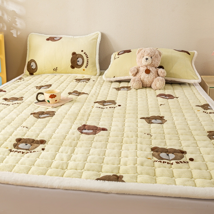 91家纺网 家纺一手货源 找家纺 （总）梦初语 2025新款冬季珊瑚绒牛奶绒加厚床护垫褥子软垫学生宿舍-直播爆款（200克夹棉加厚款）