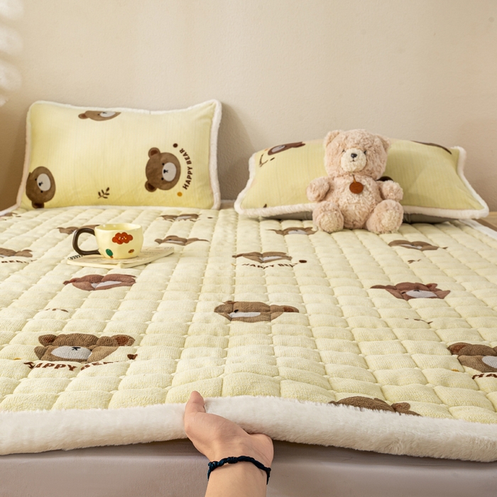 91家纺网 家纺一手货源 找家纺 （总）梦初语 2025新款冬季珊瑚绒牛奶绒加厚床护垫褥子软垫学生宿舍-直播爆款（200克夹棉加厚款）