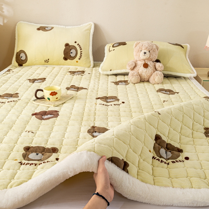 91家纺网 家纺一手货源 找家纺 （总）梦初语 2025新款冬季珊瑚绒牛奶绒加厚床护垫褥子软垫学生宿舍-直播爆款（200克夹棉加厚款）