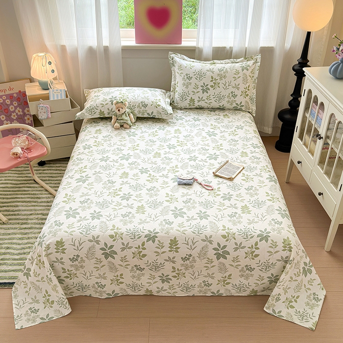 拾物记 2025新款A类12868全棉纯棉单床单床单单件-提供买家秀和质检报告 洛克庄园-绿