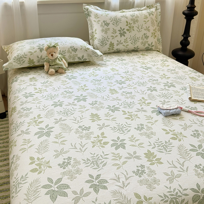 91家纺网 家纺一手货源 找家纺 拾物记 2025新款A类12868全棉纯棉单床单床单单件-提供买家秀和质检报告 洛克庄园-绿