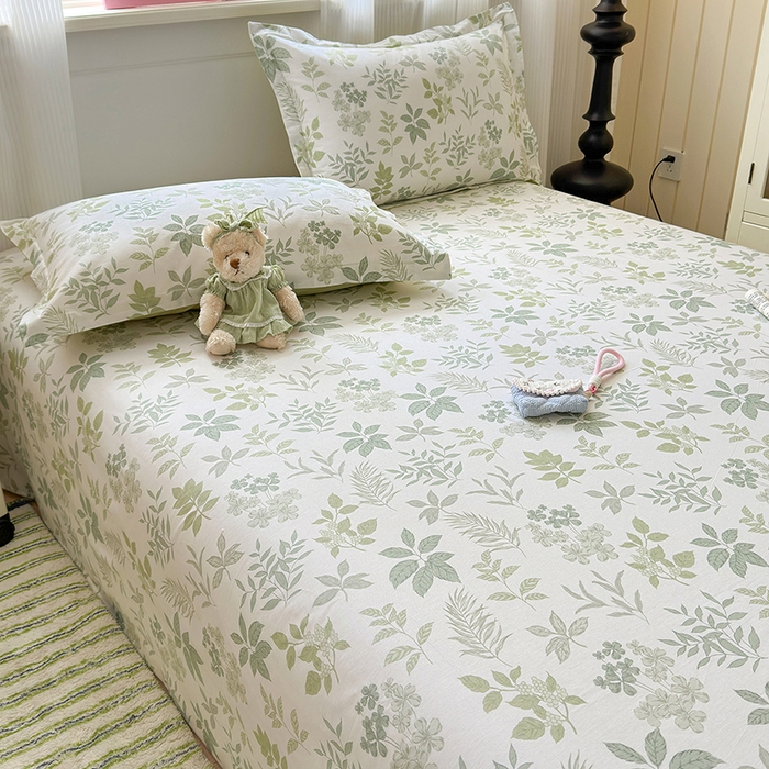 91家纺网 家纺一手货源 找家纺 拾物记 2025新款A类12868全棉纯棉单床单床单单件-提供买家秀和质检报告 洛克庄园-绿