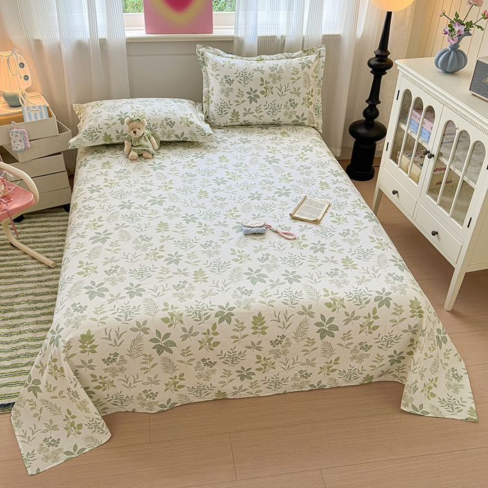 91家纺网 家纺一手货源 找家纺 拾物记 2025新款A类12868全棉纯棉单床单床单单件-提供买家秀和质检报告 洛克庄园-绿