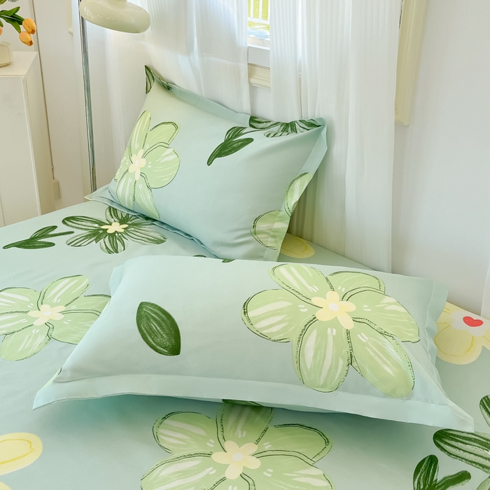 91家纺网 家纺一手货源 找家纺 笠裙家纺 2025新款A类水洗棉韩版S边花边印花床裙四件套 花样