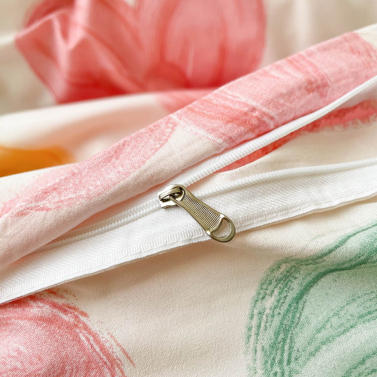 91家纺网 家纺一手货源 找家纺 笠裙家纺 2025新款A类水洗棉韩版S边花边印花床裙四件套 美好