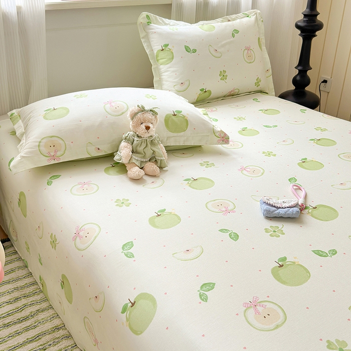 91家纺网 家纺一手货源 找家纺 拾物记 2025新款A类12868全棉纯棉单床单床单单件-提供买家秀和质检报告 苹果派对