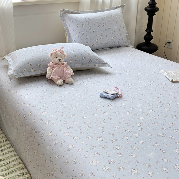 91家纺网 家纺一手货源 找家纺 拾物记 2025新款A类12868全棉纯棉单床单床单单件-提供买家秀和质检报告 浅夏雏菊-灰