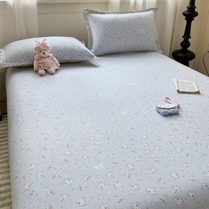 91家纺网 家纺一手货源 找家纺 拾物记 2025新款A类12868全棉纯棉单床单床单单件-提供买家秀和质检报告 浅夏雏菊-灰