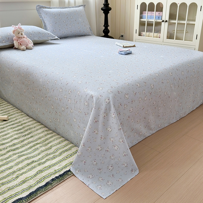 91家纺网 家纺一手货源 找家纺 拾物记 2025新款A类12868全棉纯棉单床单床单单件-提供买家秀和质检报告 浅夏雏菊-灰