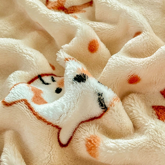 91家纺网 家纺一手货源 找家纺 梦纤绒 2025新款保暖舒适亲肤泡泡绒四件套 咖蝴蝶结猫