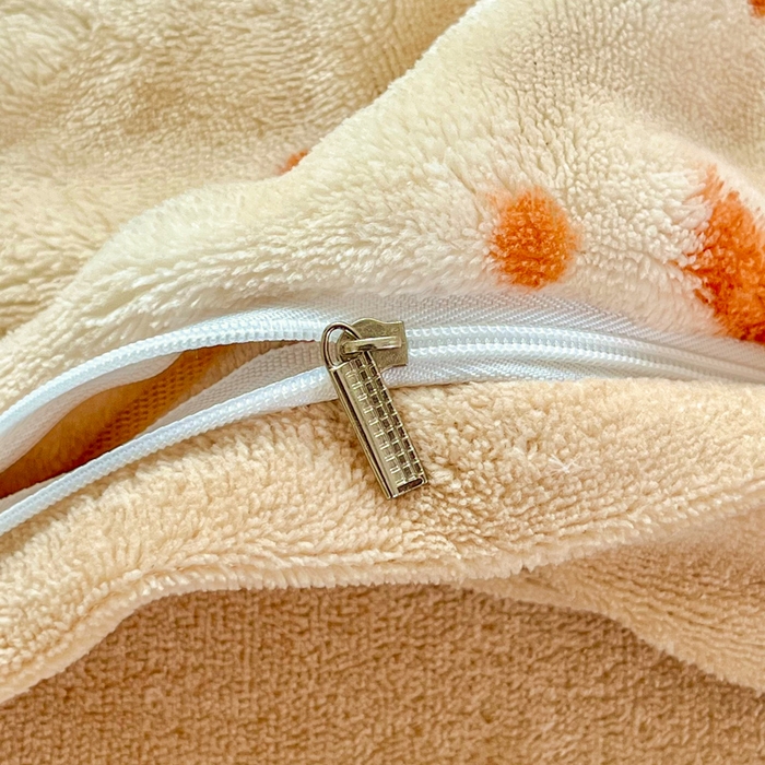 91家纺网 家纺一手货源 找家纺 梦纤绒 2025新款保暖舒适亲肤泡泡绒四件套 咖蝴蝶结猫