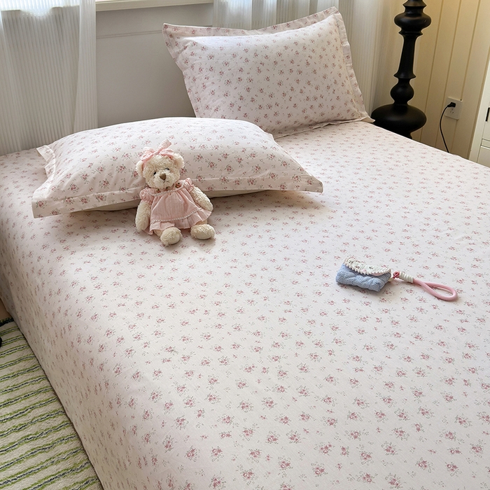 91家纺网 家纺一手货源 找家纺 拾物记 2025新款A类12868全棉纯棉单床单床单单件-提供买家秀和质检报告 疏影梦境-粉