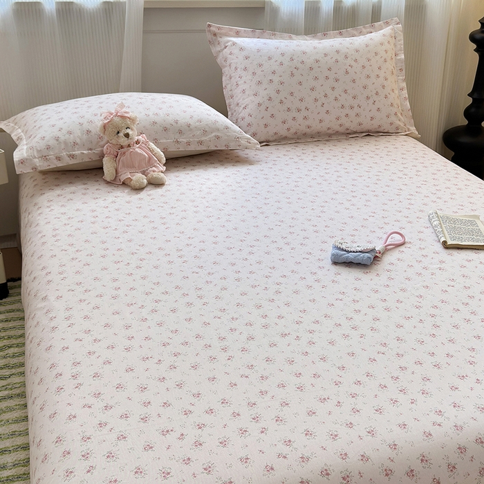 91家纺网 家纺一手货源 找家纺 拾物记 2025新款A类12868全棉纯棉单床单床单单件-提供买家秀和质检报告 疏影梦境-粉