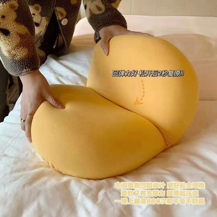 91家纺网 家纺一手货源 找家纺 佳梦达 2025新款猫肚枕枕头枕芯 猫肚枕-黄