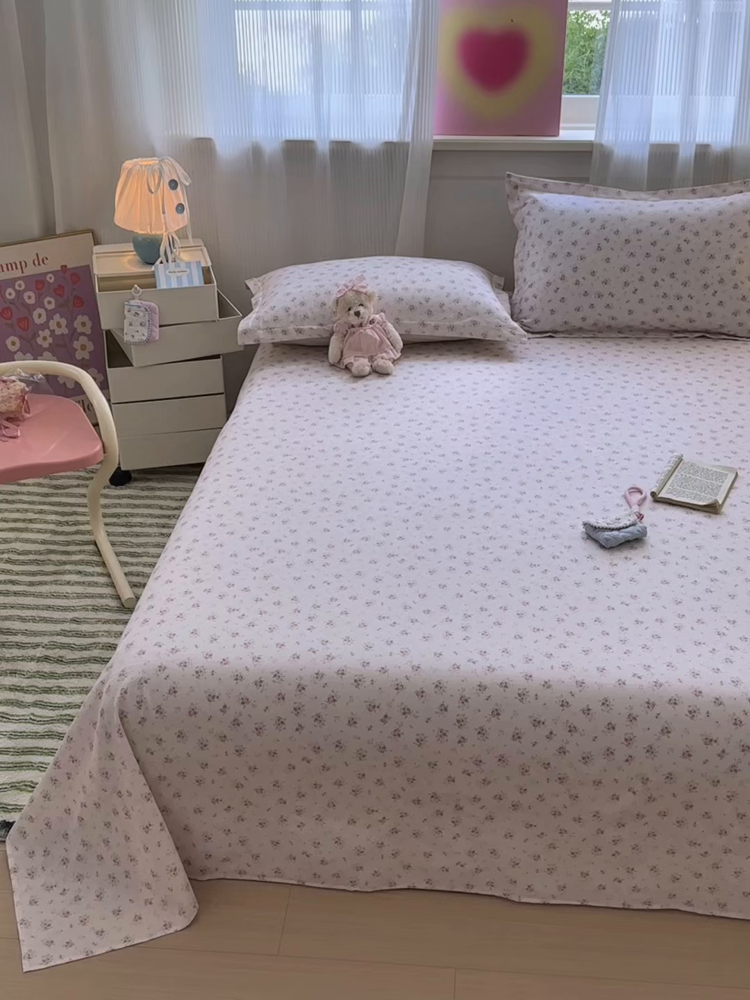 91家纺网 家纺一手货源 找家纺 拾物记 2025新款A类12868全棉纯棉单床单床单单件-提供买家秀和质检报告 疏影梦境-粉