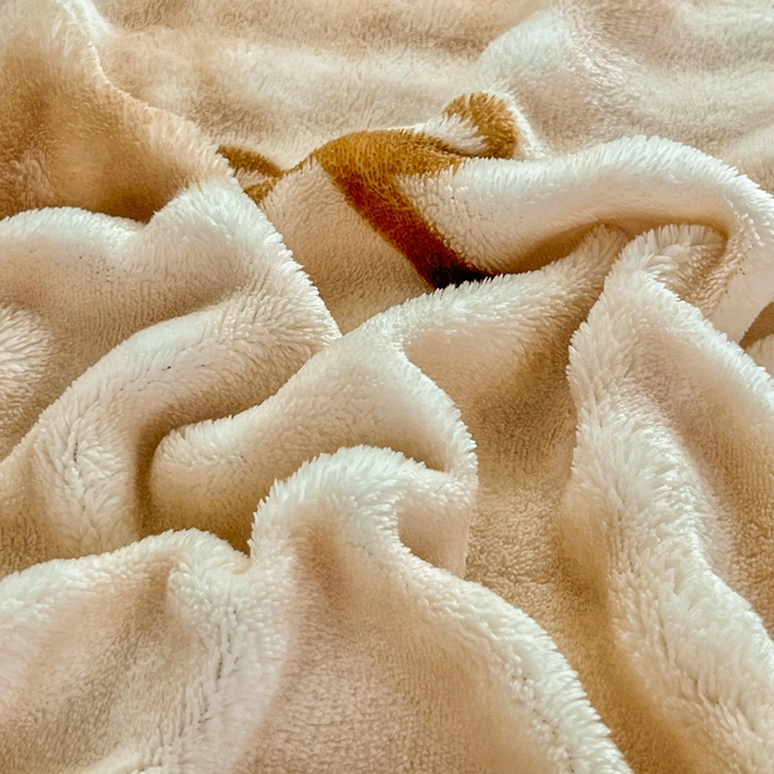 91家纺网 家纺一手货源 找家纺 梦纤绒 2025新款保暖舒适亲肤泡泡绒四件套 领结云纹棕