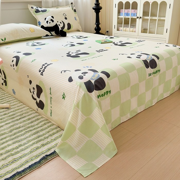 91家纺网 家纺一手货源 找家纺 拾物记 2025新款A类12868新疆全棉纯棉单床单床单单件-提供买家秀和质检报告 小熊猫