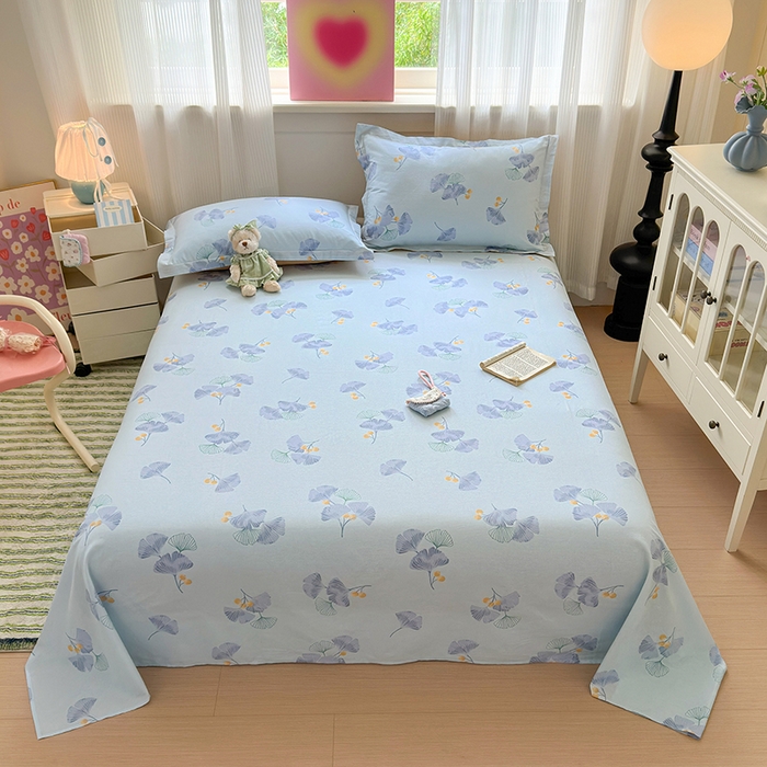 拾物记 2025新款A类12868全棉纯棉单床单床单单件-提供买家秀和质检报告 银杏叶